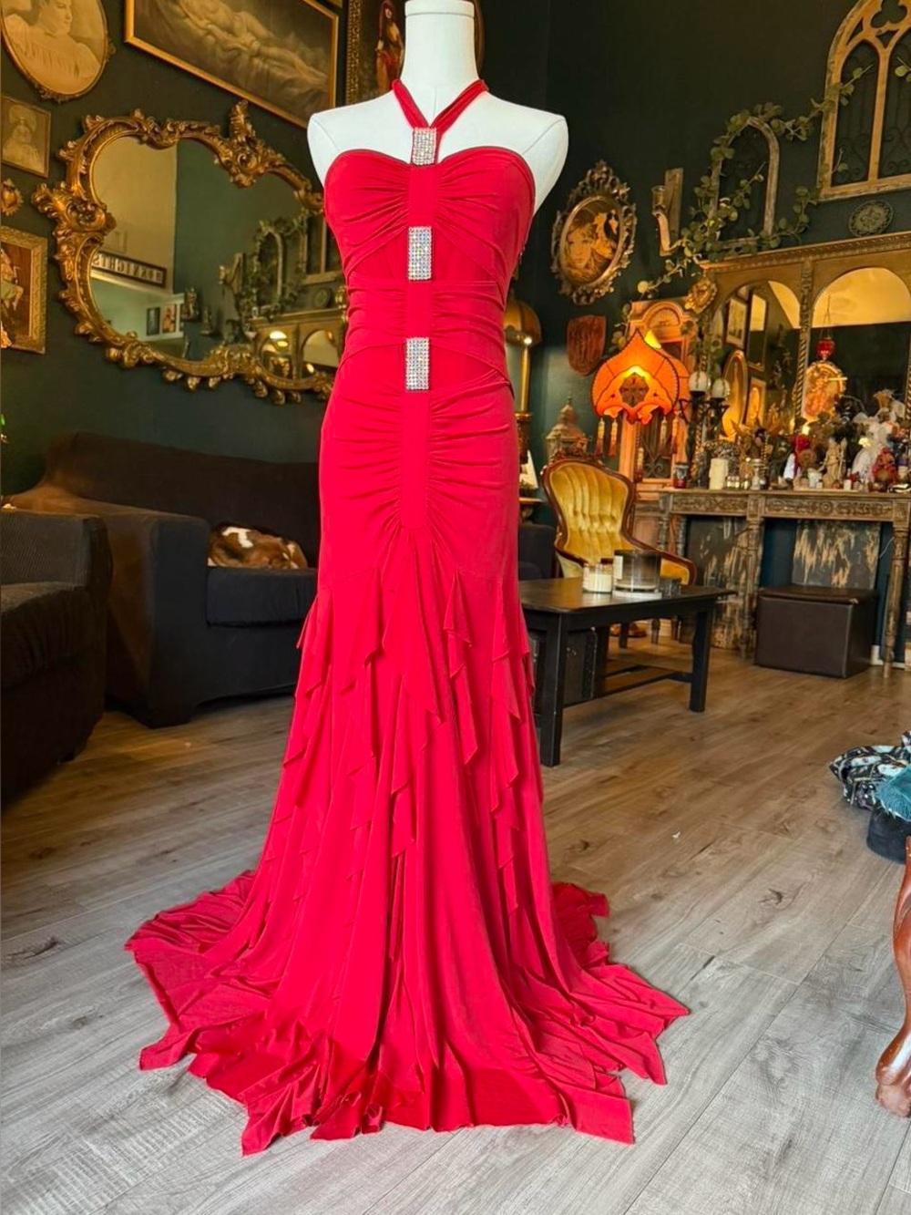 Vintage Jessica McClintock Red Vampy Gown ❤️✨
